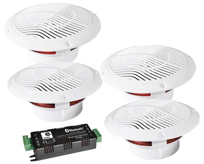 E-Audio 4 x 5.25" Bluetooth Ceiling Speaker Kit With Cable & Amp